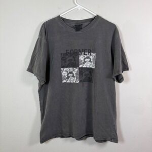 FORMER Graphic T Shirt Mens XL Washed Black Vintage Style Streetwear stained